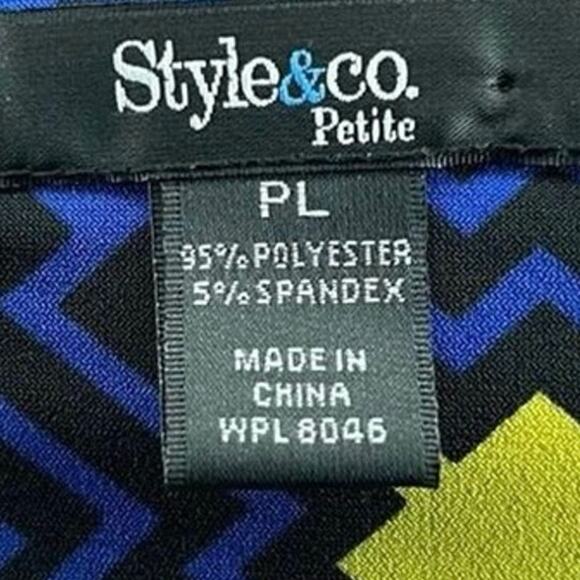 Style & Co long sleeve colorful sheer blouse women’s size petite large - Picture 7 of 8